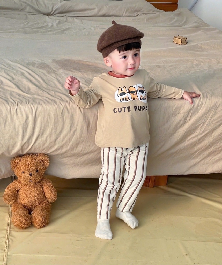 SET 2 BỘ DÀI COTTON CUTE PUPPY SIÊU CƯNG BÉ TRAI