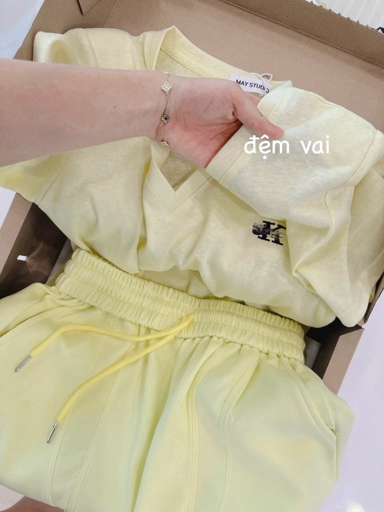 SET VÀNG CỔ TIM LOGO THÊU NỮ