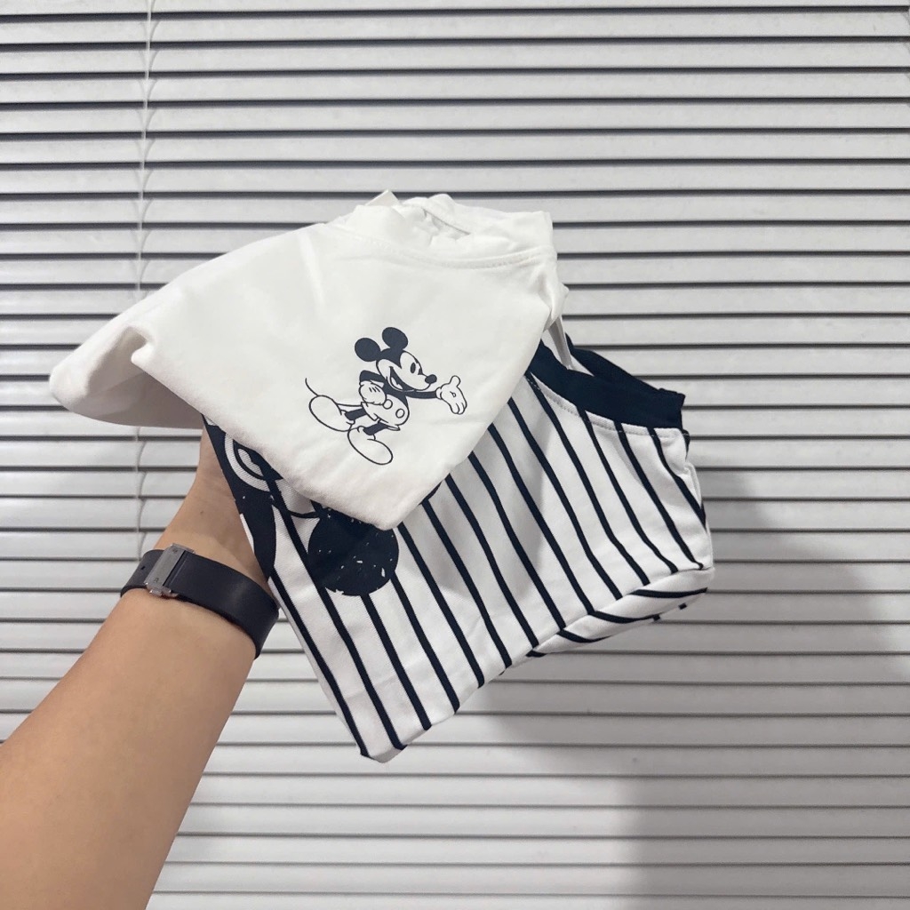 SET 2 ÁO MICKEY DÀI TAY BÉ TRAI BÉ GÁI SẴN