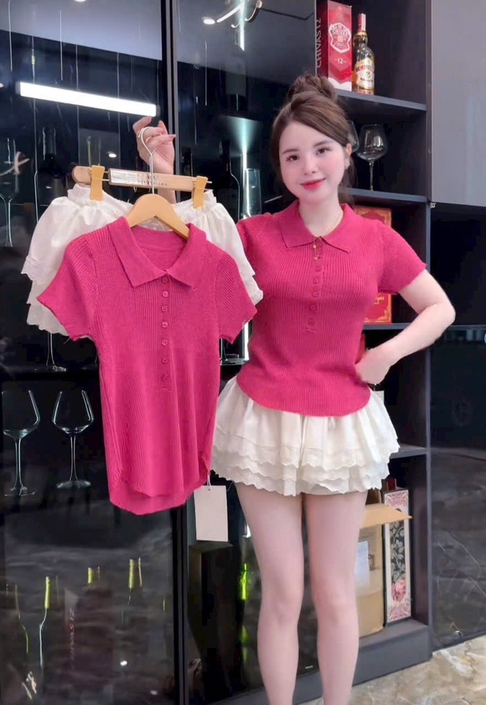 ÁO TĂM LEN CỔ BẺ SIÊU XINH SẴN
