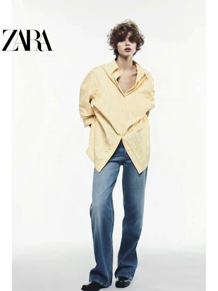 ÁO SƠ MI KẺ Z.ARA LI EO MẶC 2 KIỂU NỮ SẴN