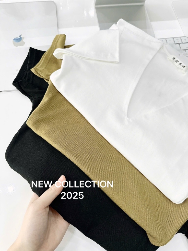 ÁO CỔ TIM TAY CỘC 3 MẦU NỮ SẴN (XẢ 39k)