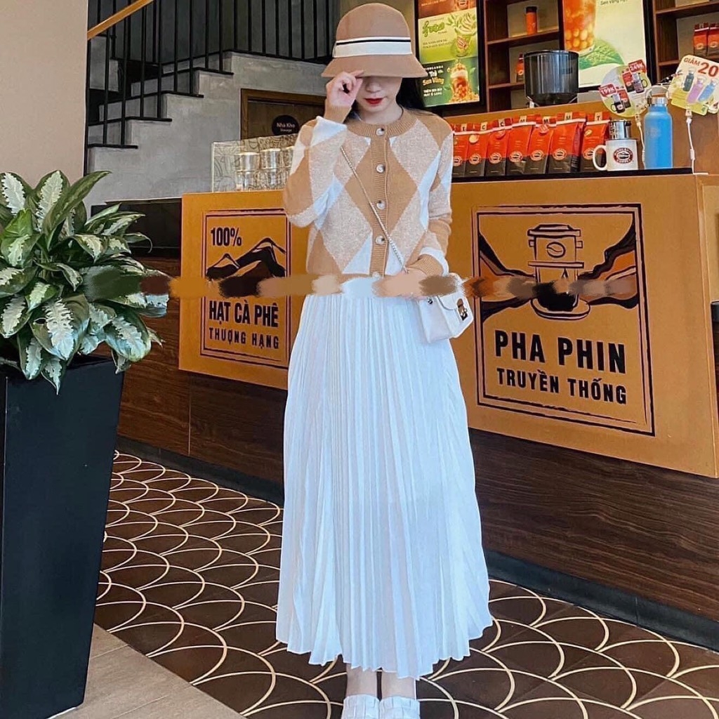 ÁO LEN CARDIGAN TRÁM HỒNG - BE - ĐEN ( XẢ 79k)