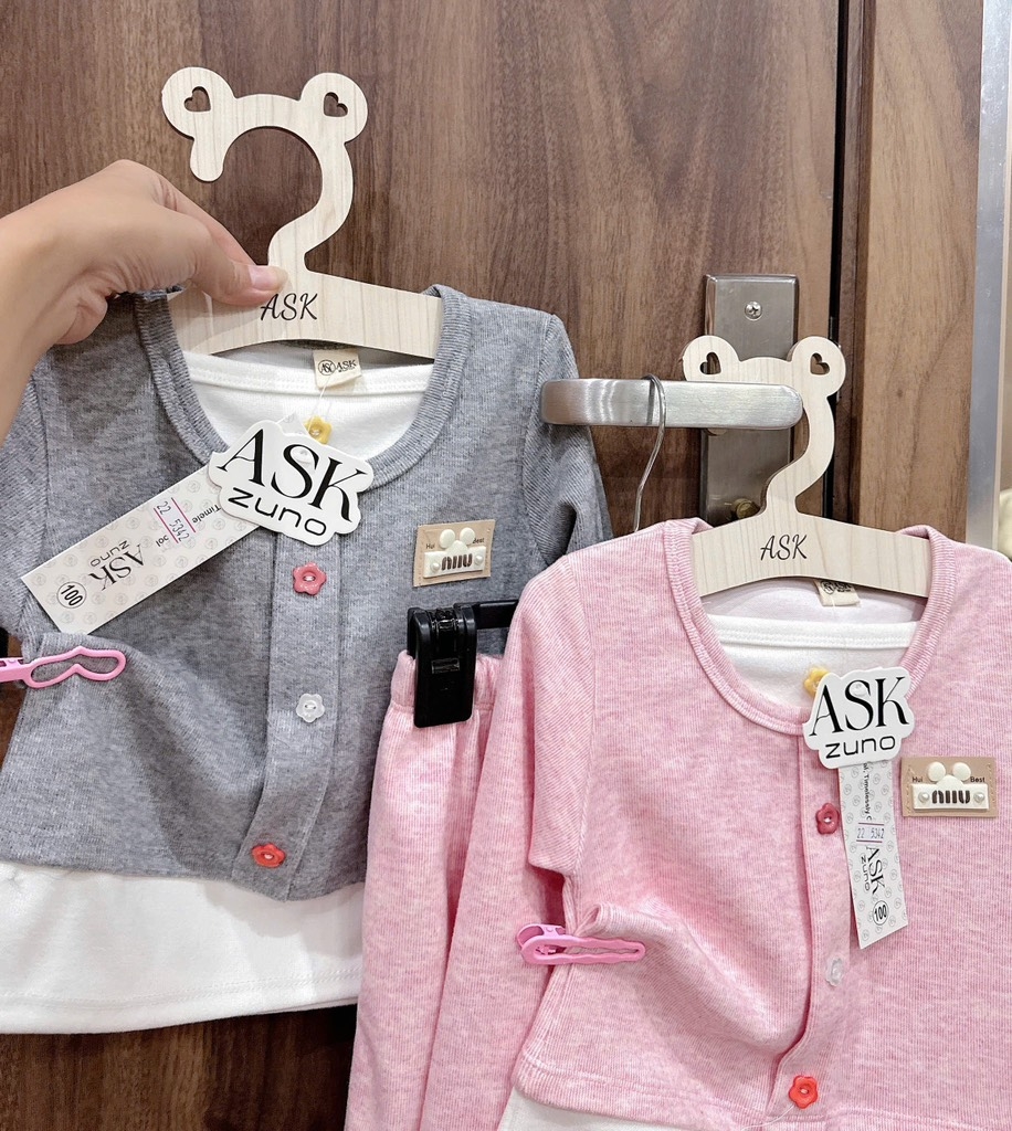 SET BỘ DÀI LÔNG THỎ HỒNG XÁM BÉ GÁI (SALE 63K)