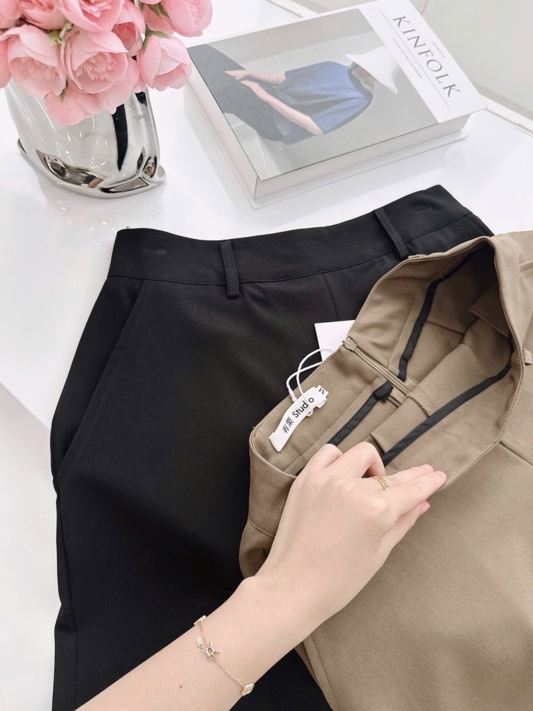 QUẦN VÁY LI TRƯỚC 2 MÀU ĐEN NÂU NỮ SẴN (ĐEN XẢ 69k)
