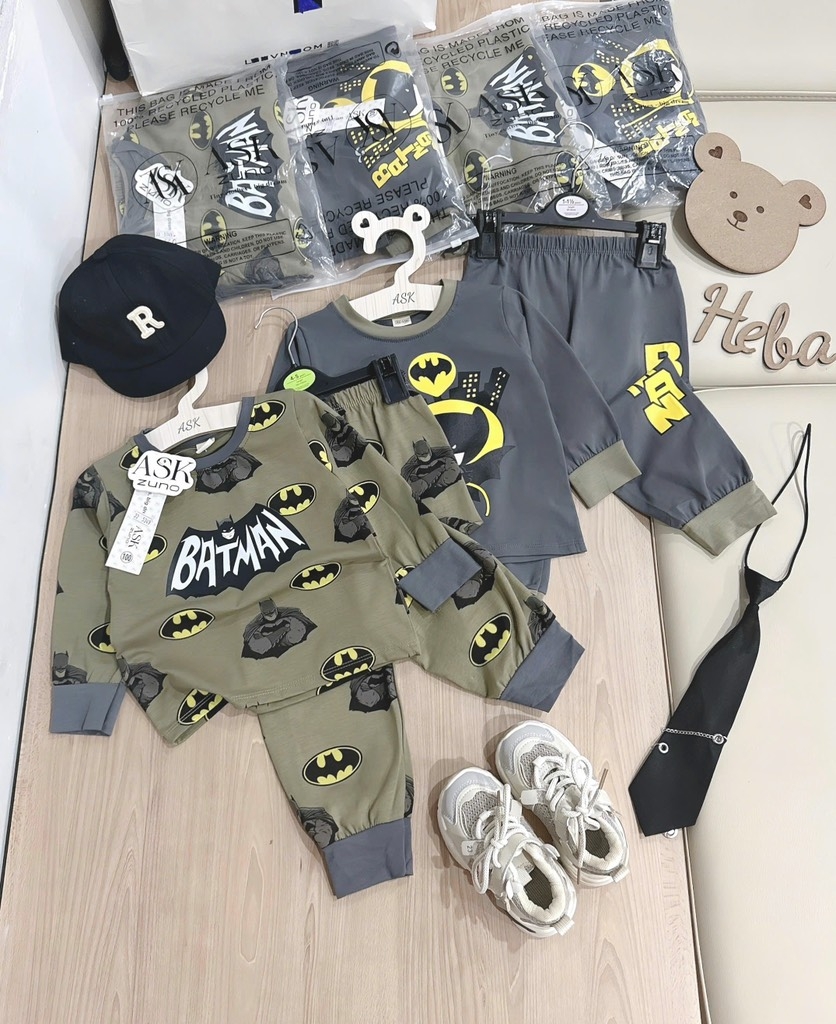 SET 2 BỘ DÀI BATMAN RÊU GHI BÉ TRAI