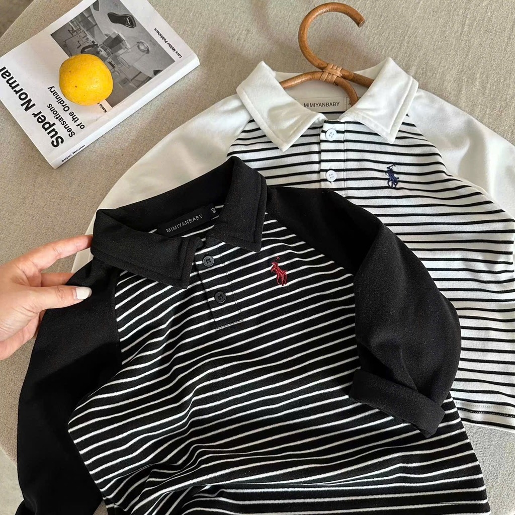 SET 4 ÁO POLO DÀI TAY CAO CẤP BÉ TRAI SẴN