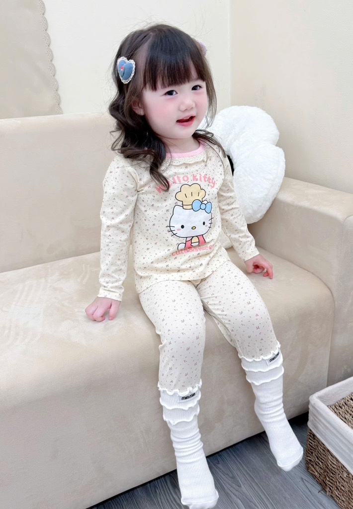 SET 2 BỘ DÀI MÈO HELLO KITTY TONE BE BÉ GÁI SẴN (SALE 99k)