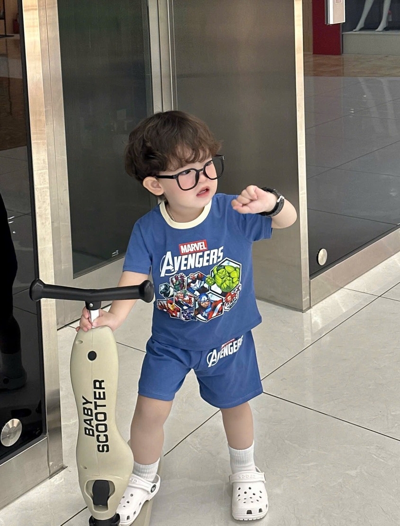 SET 2 BỘ CỘC TAY AVENGERS TONE XANH DƯƠNG BÉ TRAI