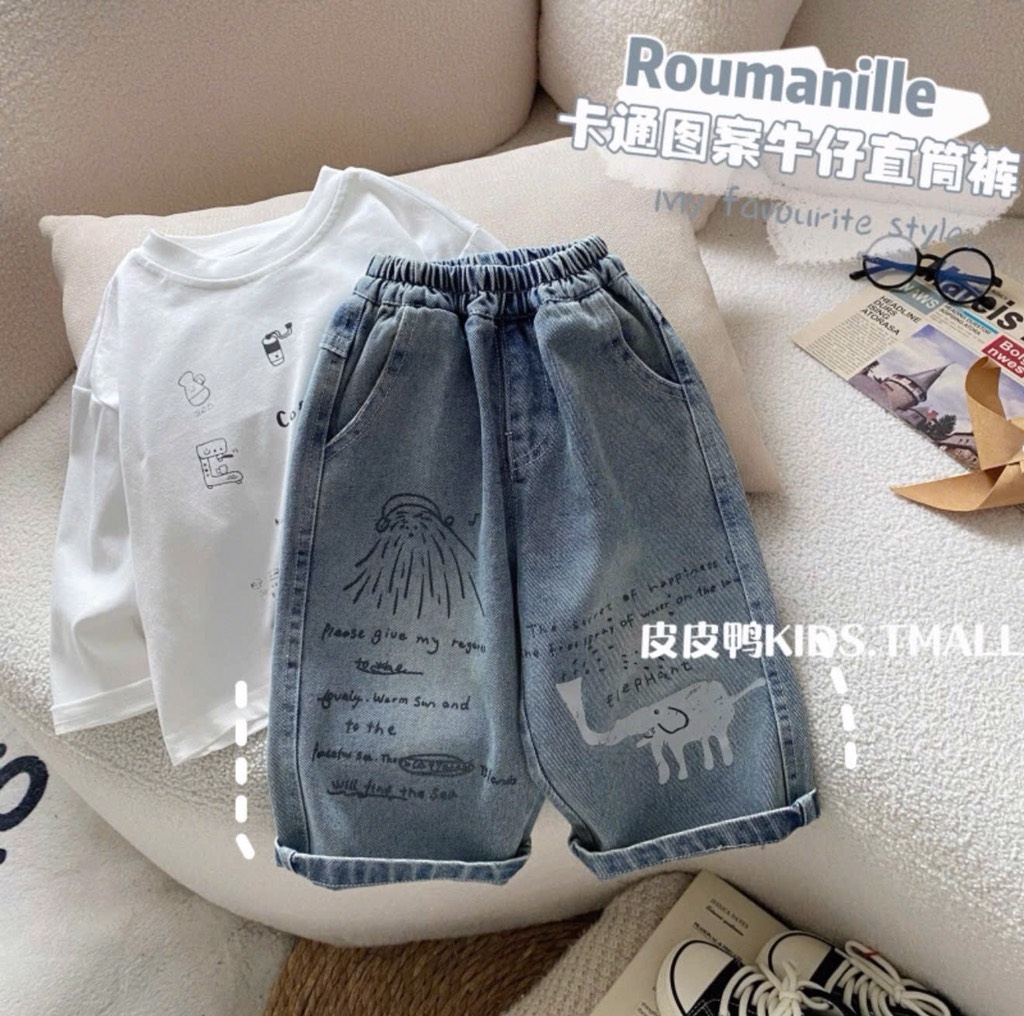 SET BỘ DÀI ÁO PHỐI SƠ MI KẺ QUẦN BÒ BÉ TRAI