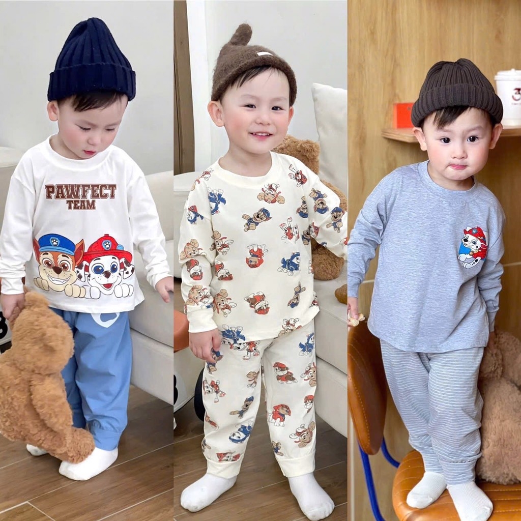 SET 3 BỘ DÀI PAW PATROL TRẮNG GHI BÉ TRAI