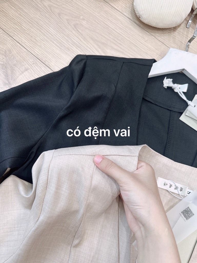 SET BLAZER CHÂN VÁY LI EO KÈM ÁO SẴN