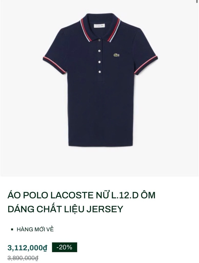 ÁO POLO LAC.COSTE NỮ ÔM DÁNG