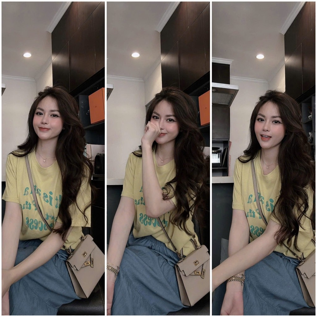 SET ÁO VÀNG CHÂN VÁY XANH DÀI NỮ