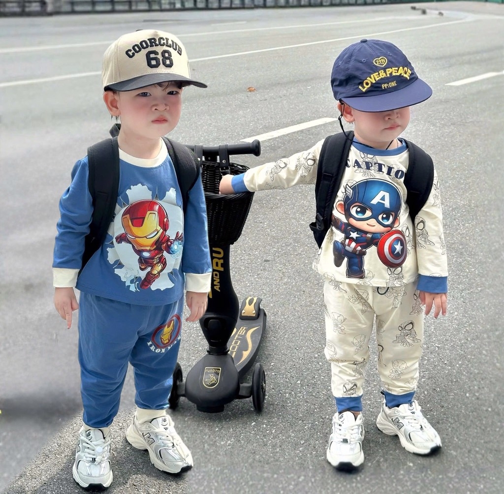 SET 2 BỘ DÀI IRONMAN CAPTION SIÊU NGẦU BÉ TRAI