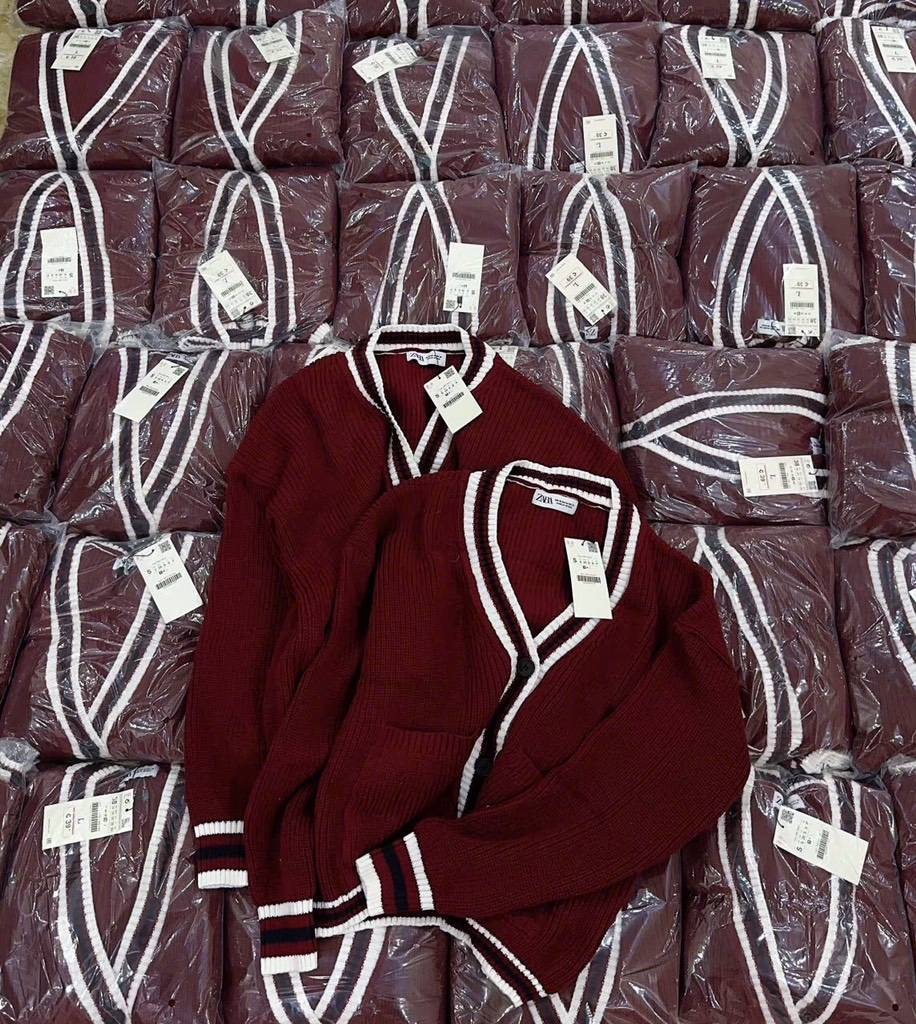 ÁO LEN CADIGAN MẬN Z.ARA PHỐI VIỀN NỮ THU ĐÔNG