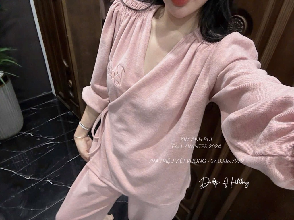 SET BỘ DÀI LEN THỎ HỒNG NỮ THU ĐÔNG SẴN (SALE 135k)