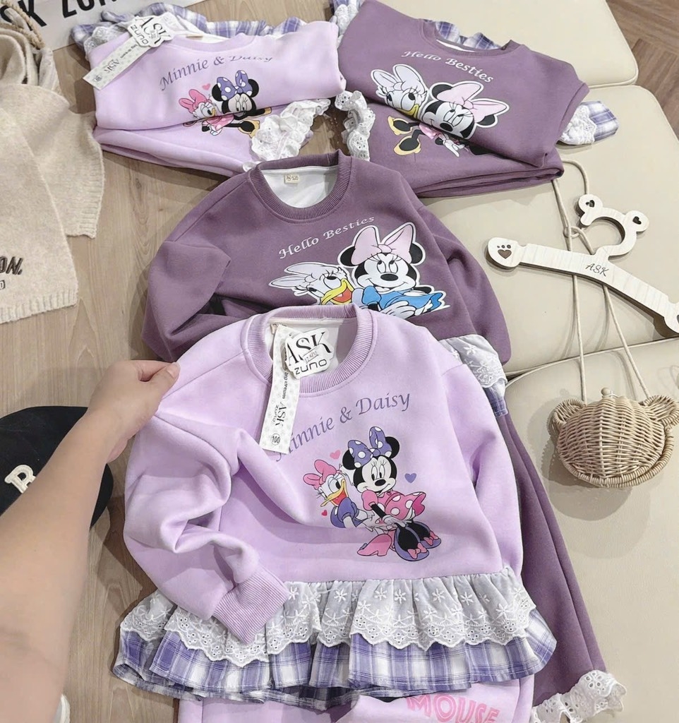 SET DÀI MICKY TÍM ĐẬM NHẠT BÉ GÁI