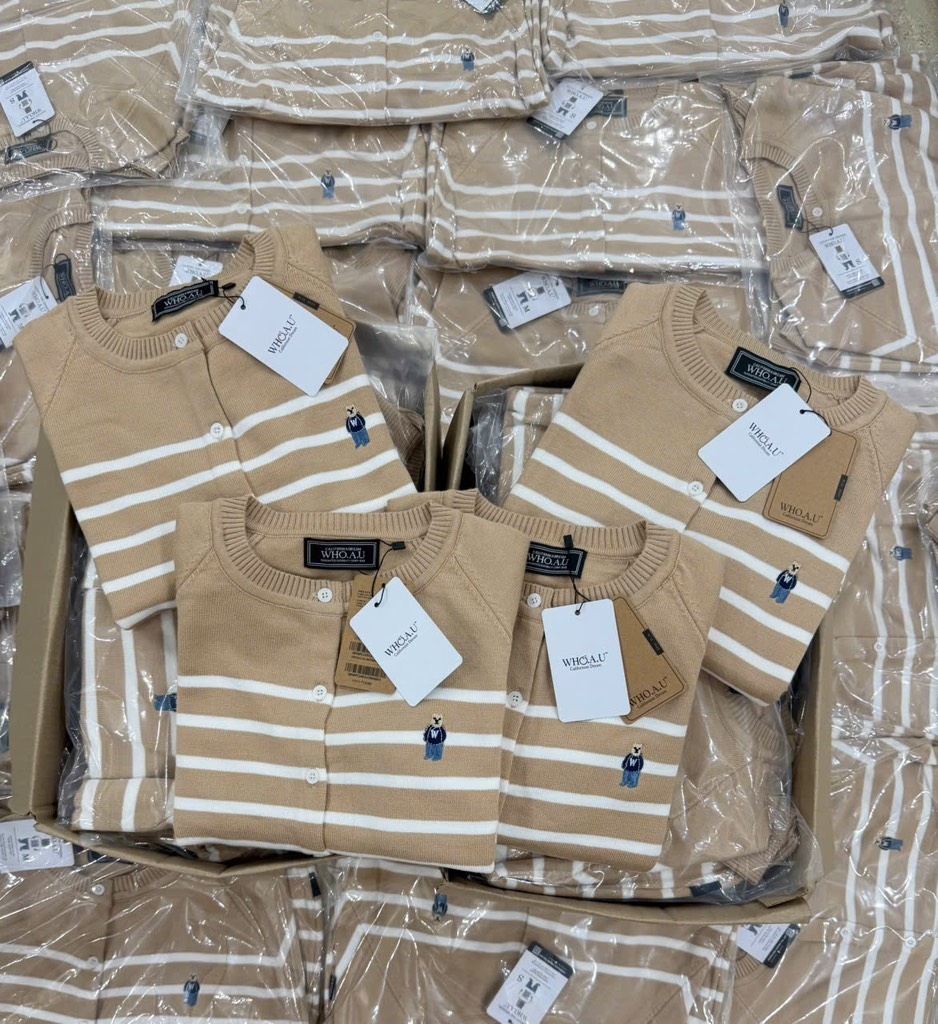ÁO CDG LEN KẺ BE GẤU WHO NỮ THU ĐÔNG SẴN