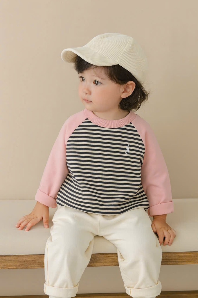 SET 3 ÁO NGỰA PHỐI MÀU DÀI TAY BÉ GÁI SẴN
