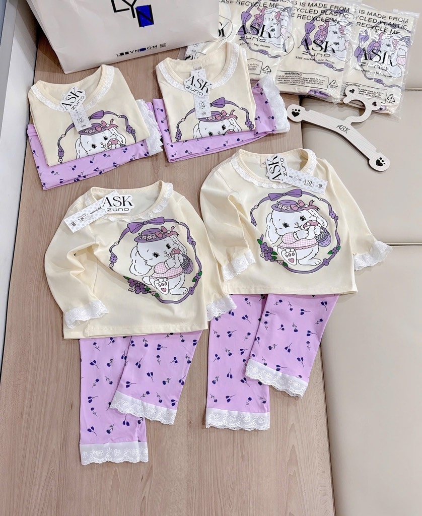 SET BỘ DÀI REN QUẦN TÍM BÉ GÁI SẴN