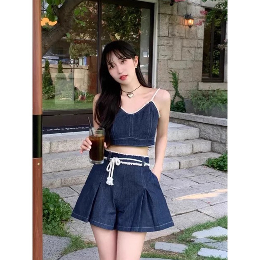 SET JEANS PHỐI DÂY RUA QUẦN LI KÉP SẴN