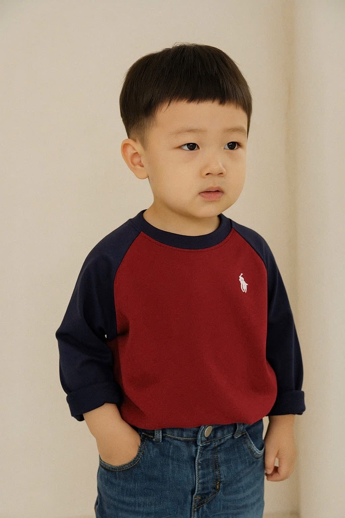 SET 4 ÁO ĐỎ XÁM BE DÀI TAY BÉ TRAI