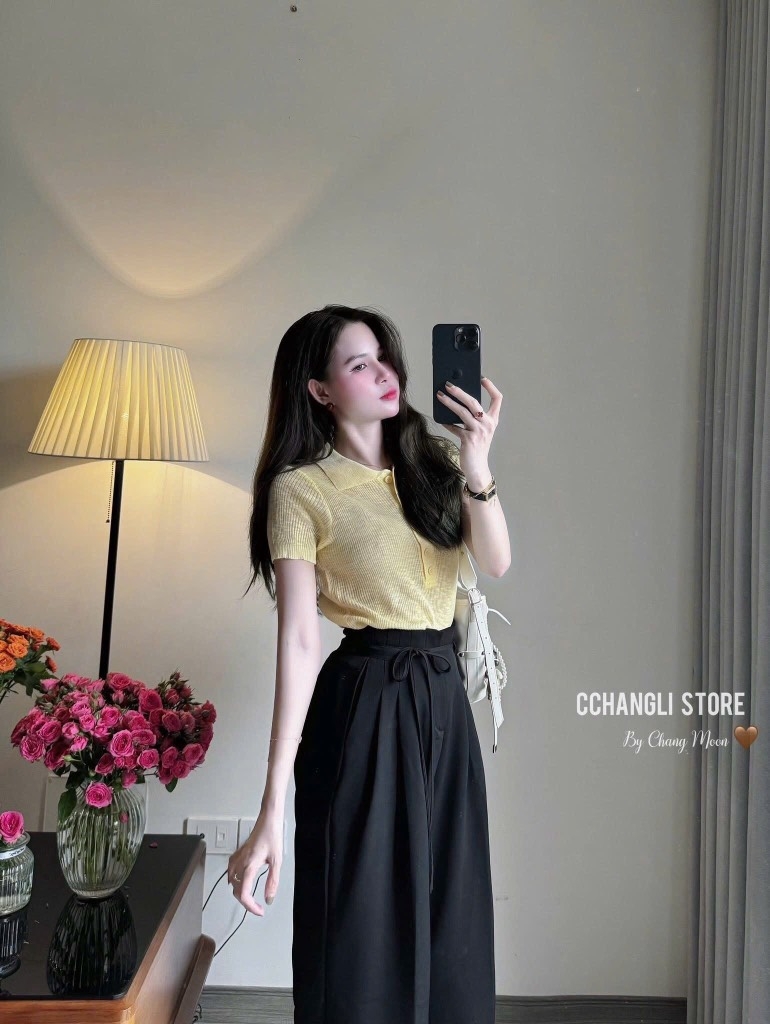 ÁO TĂM LEN CỔ BẺ SIÊU XINH SẴN
