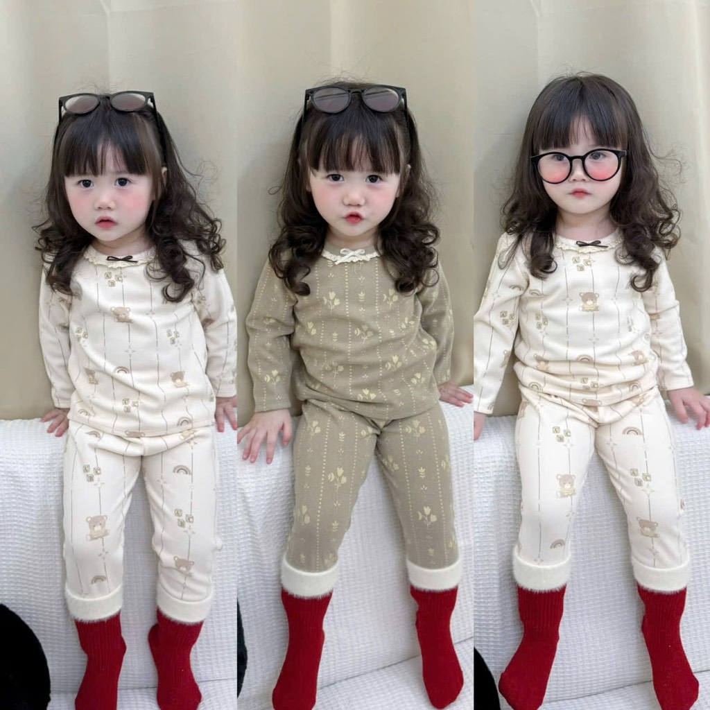 SET 2 BỘ DÀI GIỮ NHIỆT TONE HÀN BÉ GÁI