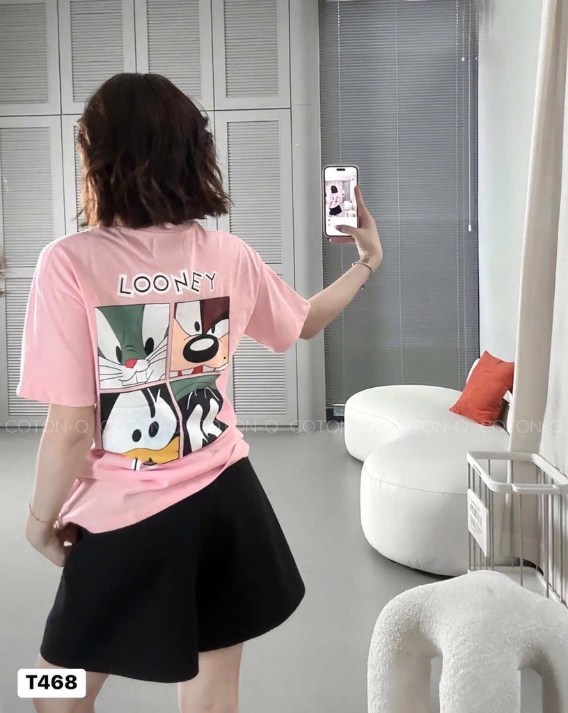 ÁO PHÔNG IN 2 MẶT SÓC LOONEY NỮ