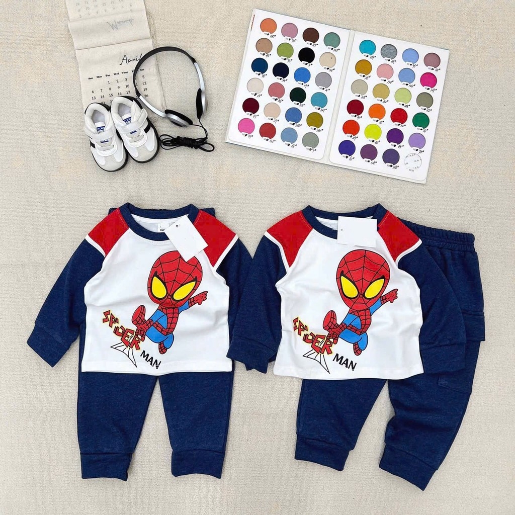 SET BỘ DÀI SPIDER - MAN QUẦN TÚI HỘP BÉ TRAI