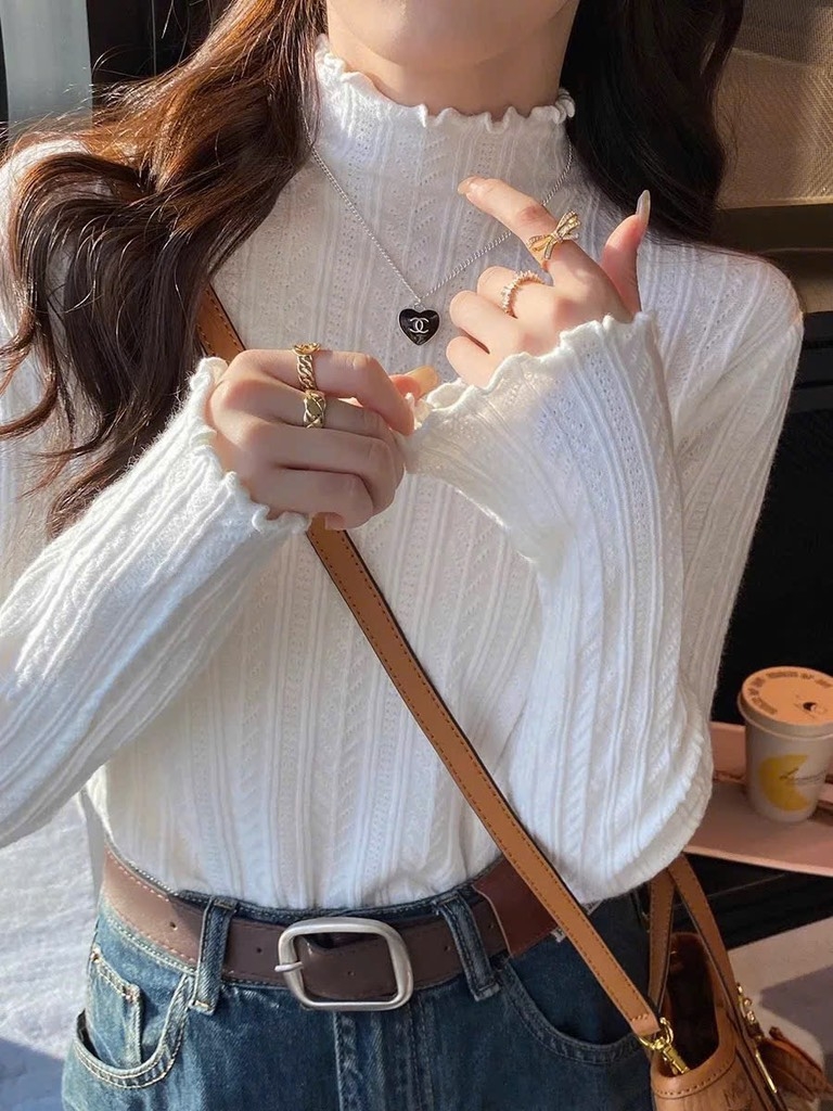 ÁO LEN GÂN CỔ LƯỢN SÓNG NỮ THU ĐÔNG