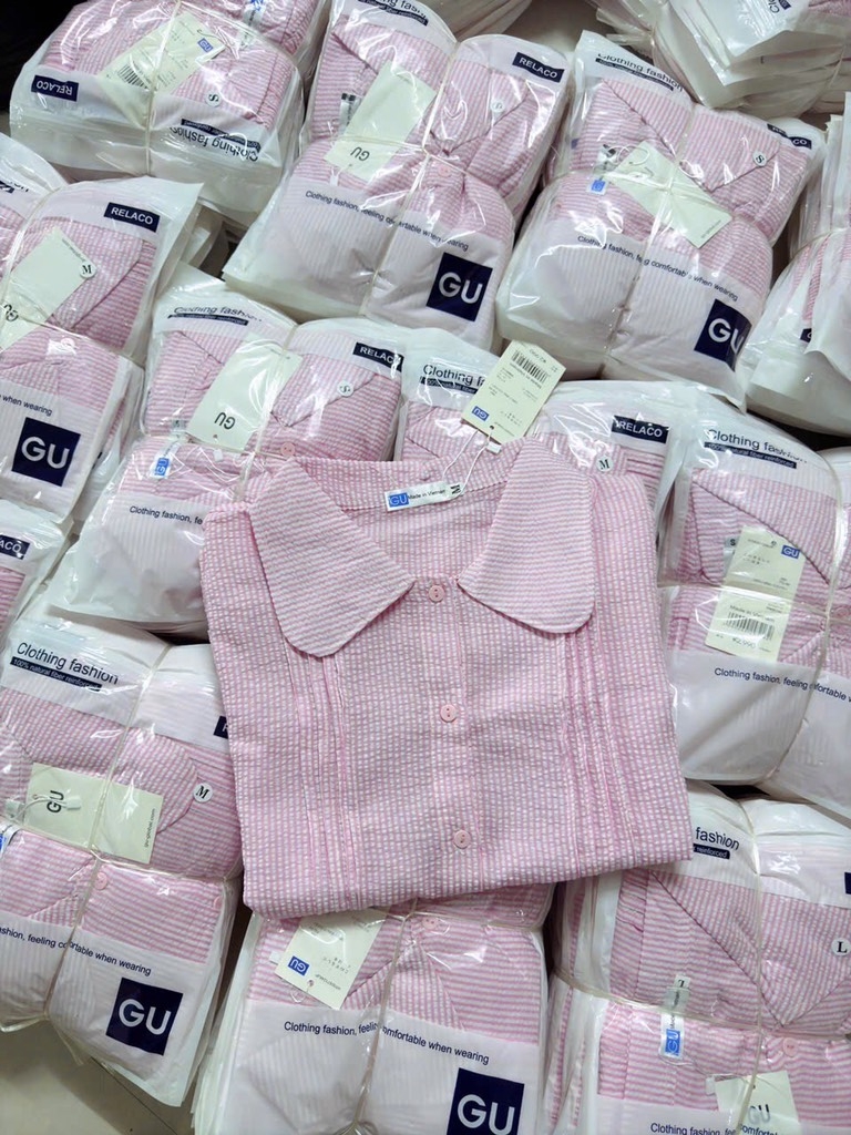 ÁO SƠ MI GU BÈO HỒNG CÁCH ĐIỆU NỮ SẴN( xả 79k )