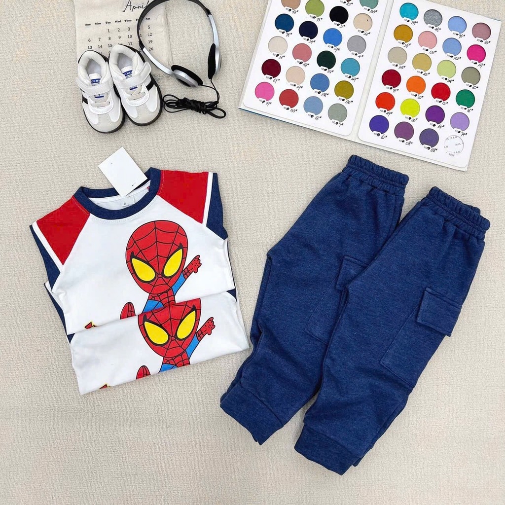 SET BỘ DÀI SPIDER - MAN QUẦN TÚI HỘP BÉ TRAI