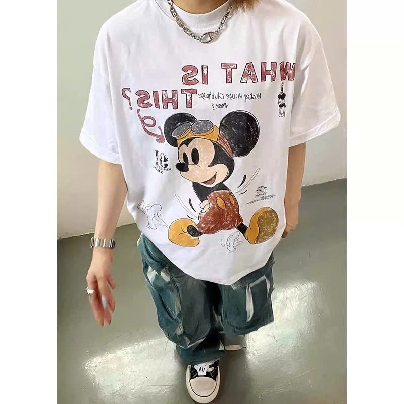 ÁO PHÔNG DISNEY TRẮNG CỘC TAY NỮ SẴN