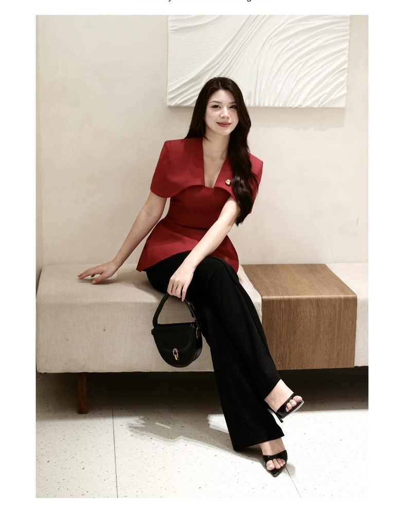 ÁO CỘC CHOÀNG VAI HAI LỚP LI EO KÈM TAG NỮ SẴN (SALE 129k)