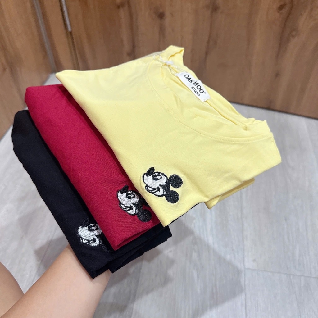 SET 3 ÁO ĐỎ VÀNG ĐEN THÊU MICKEY NỮ THU ĐÔNG SẴN
