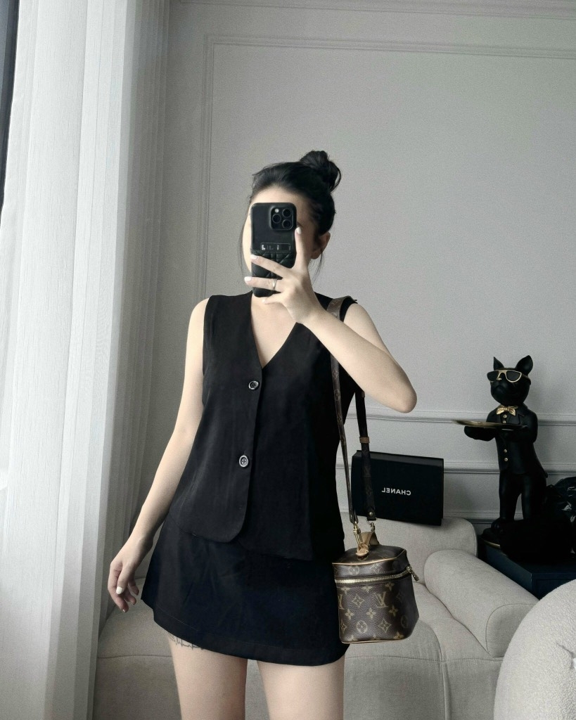 SET NỮ ÁO GILE + CHÂN VÁY ZR XUẤT (Sale 99k)