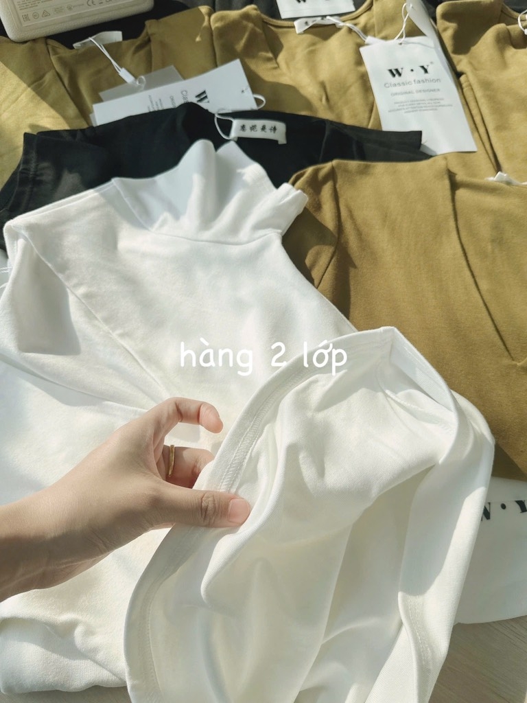 ÁO CỔ TIM TAY CỘC 3 MẦU NỮ SẴN (XẢ 39k)