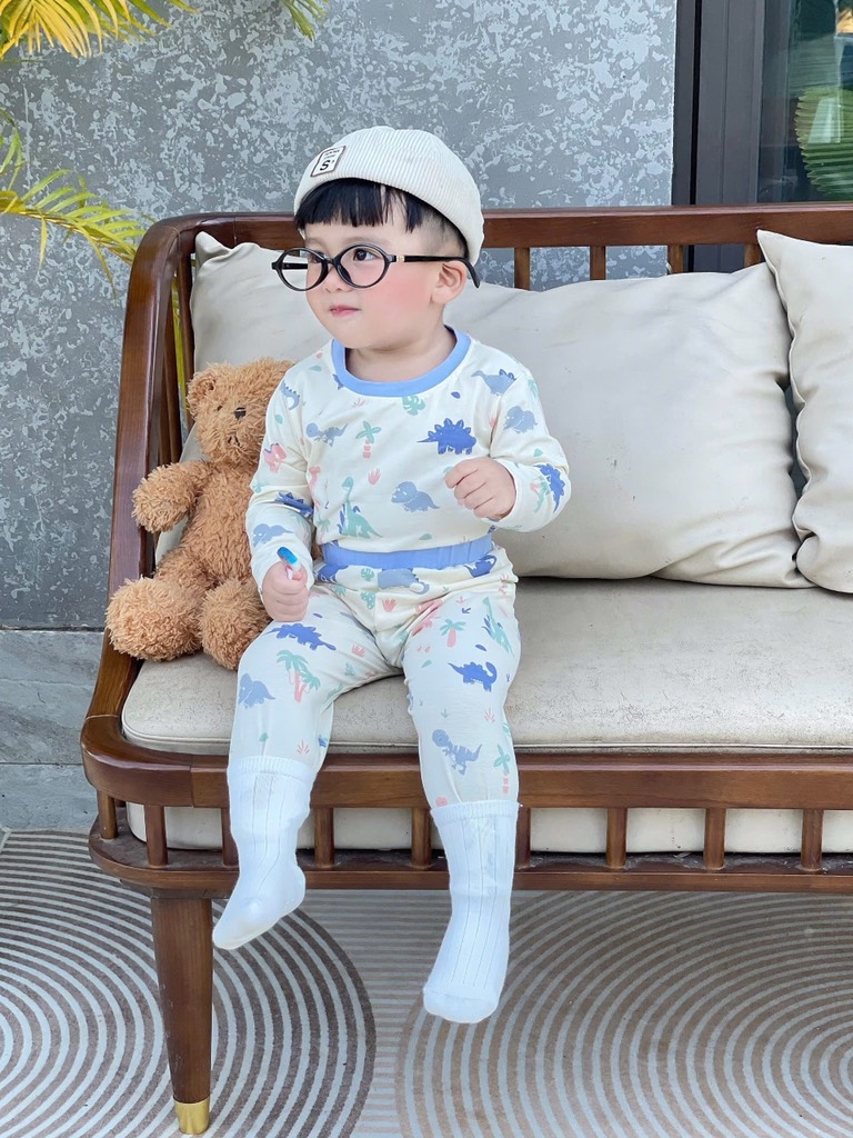SET 3 BỘ DÀI KHỦNG LONG TONE CAM XANH BE BÉ TRAI SẴN (SALE 150k)