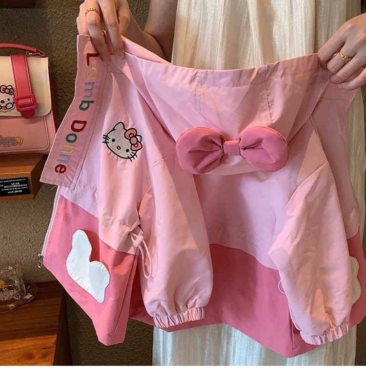 ÁO GIÓ LAMB DONNE MÀU HỒNG BÉ GÁI