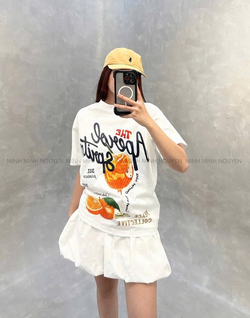 ÁO PHÔNG TRẮNG HOẠ TIẾT LY CAM NỮ SẴN (XẢ 30k)