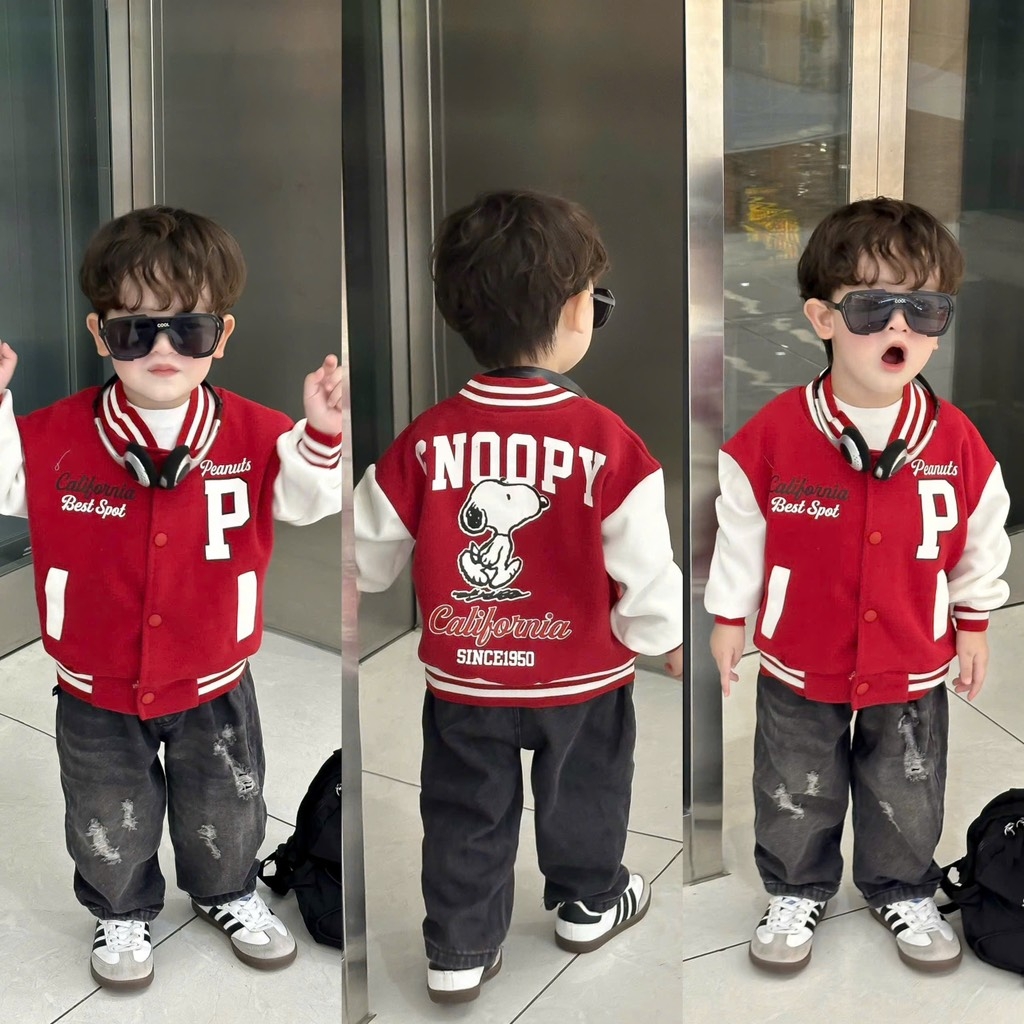 SET SNOOPY ĐỎ TRẮNG BÉ TRAI