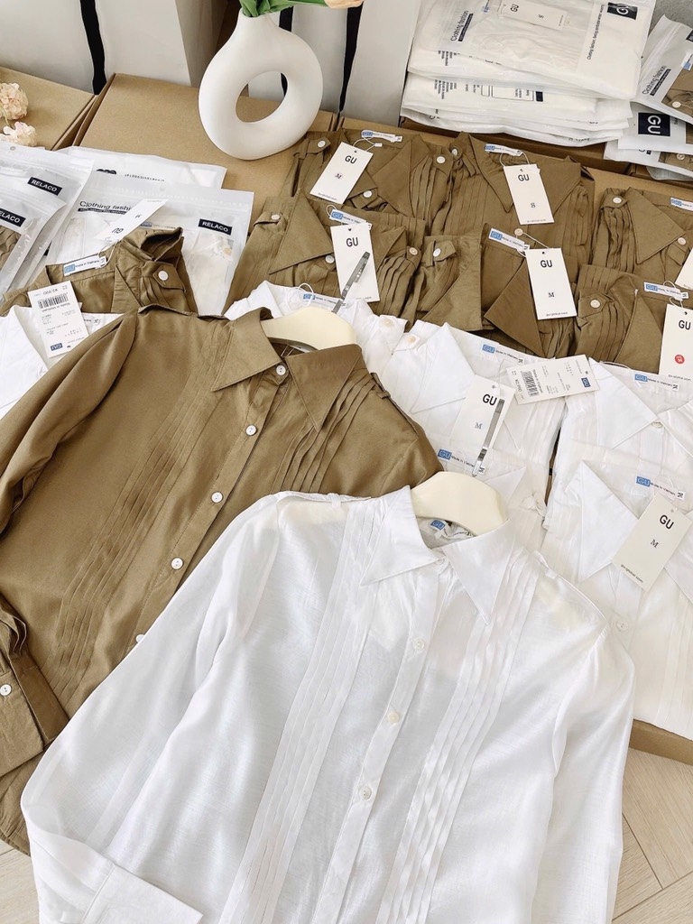 ÁO SƠ MI GU TƠ LY CÁ VAI CÚC TRAI NỮ