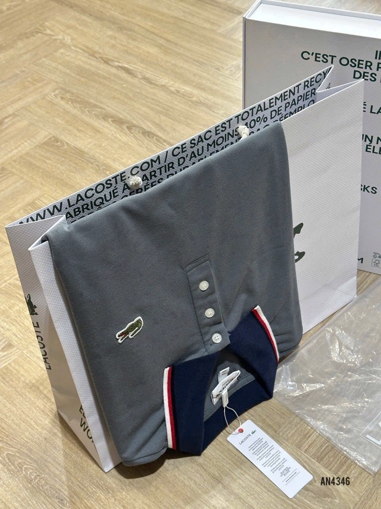 ÁO POLO THÊU CÁ SẤU CỔ VIỀN TRẮNG NAM