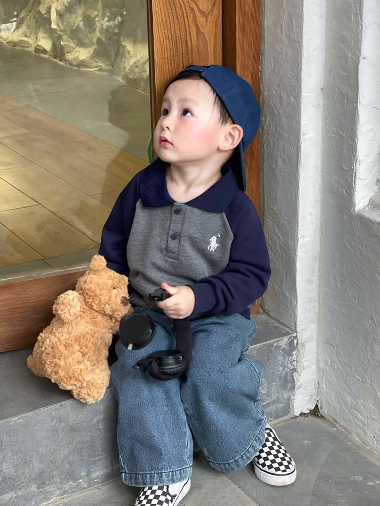 SET 3 ÁO NGỰA DÁNG BOM CỔ TRỤ DÀI TAY BÉ TRAI SẴN