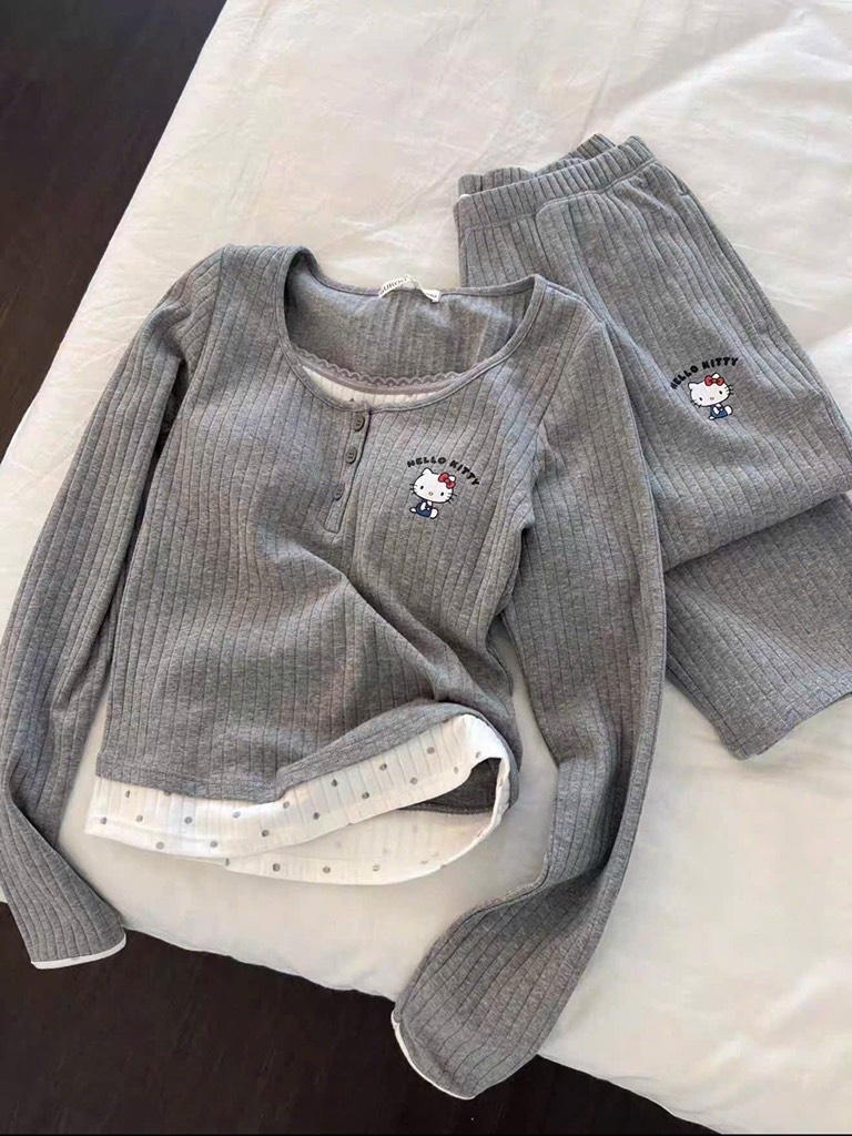 SET BỘ TĂM XÁM MICKY DÀI TAY NỮ THU ĐÔNG