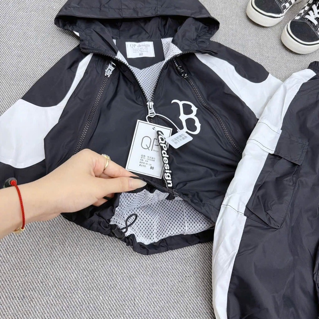 SET BỘ DÀI THỂ THAO B CÓ MŨ 2 MÀU BÉ TRAI (SALE 95k)