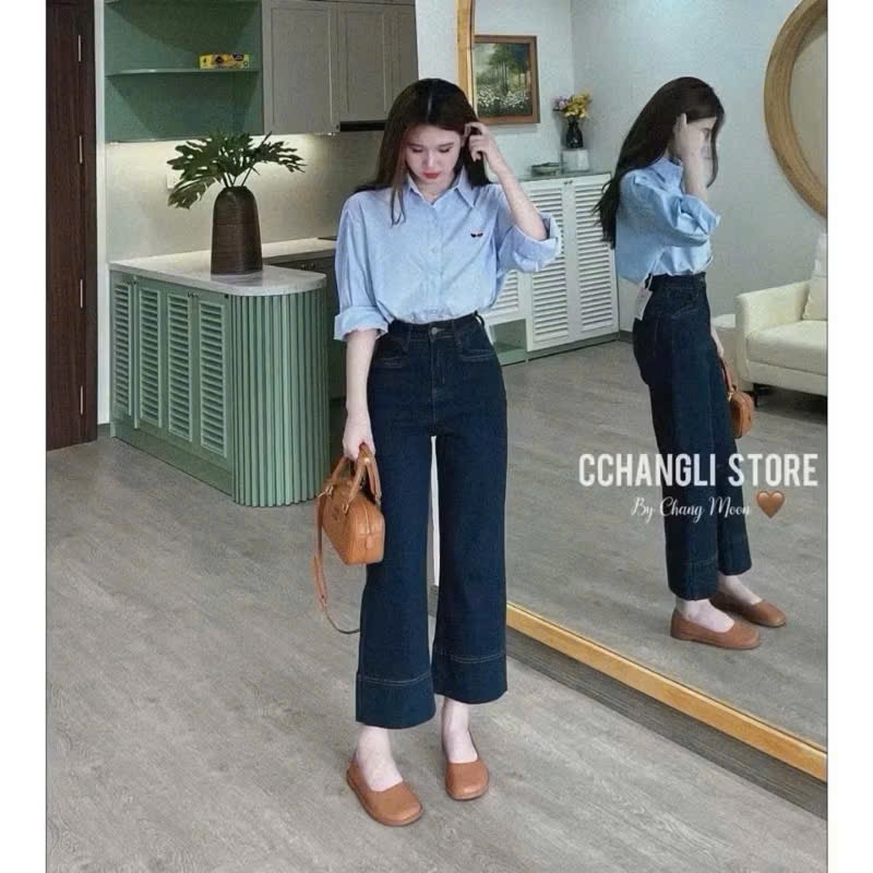 ÁO SƠ MI THÊU TIM DÀI TAY NỮ SẴN( xả 59k)