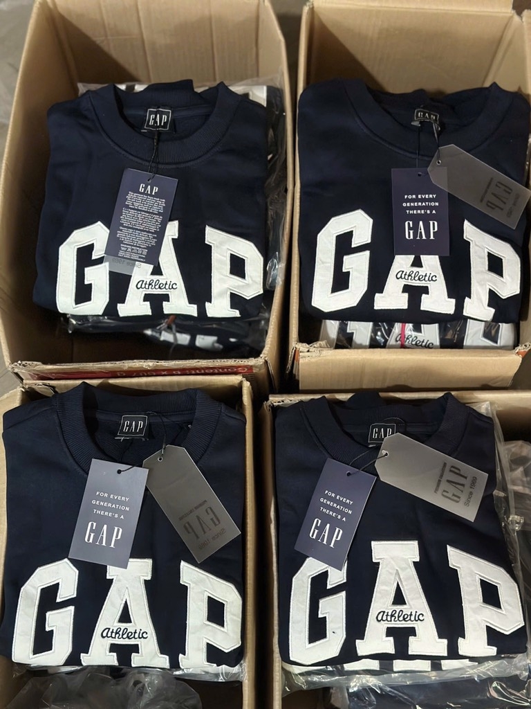 ÁO GAP XUẤT 2 MÀY XANH THAN TRẮNG NỮ SẴN